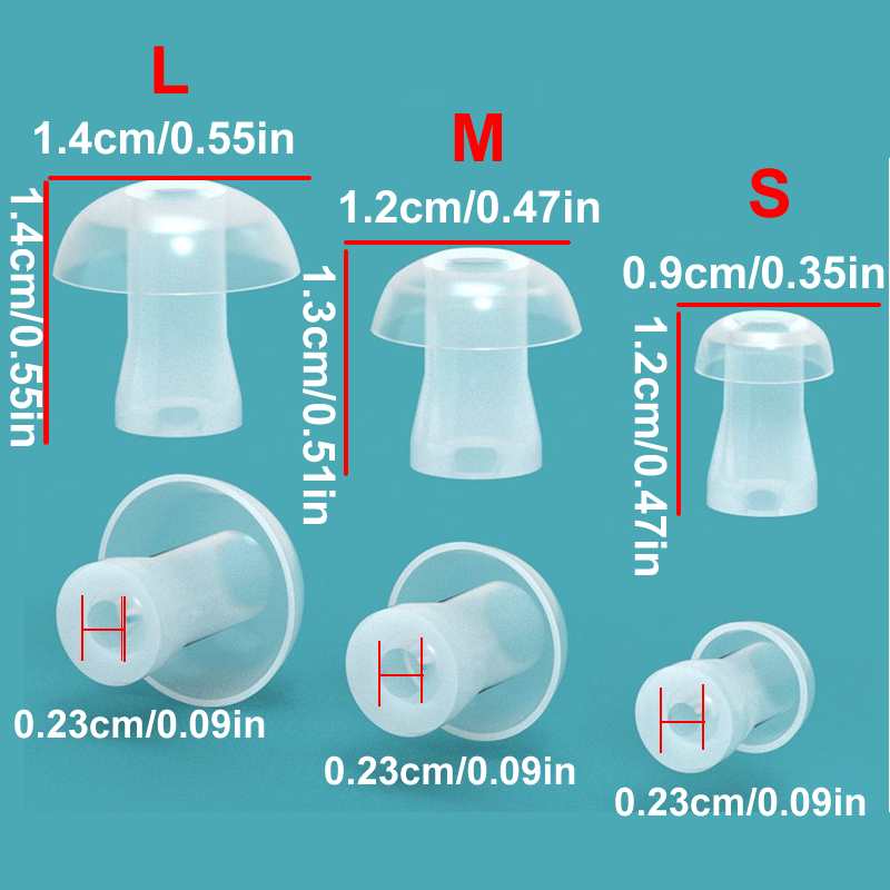Silicone Ear Tip Replacement - 100 szt. Silikonowe nakładki na słuchawki