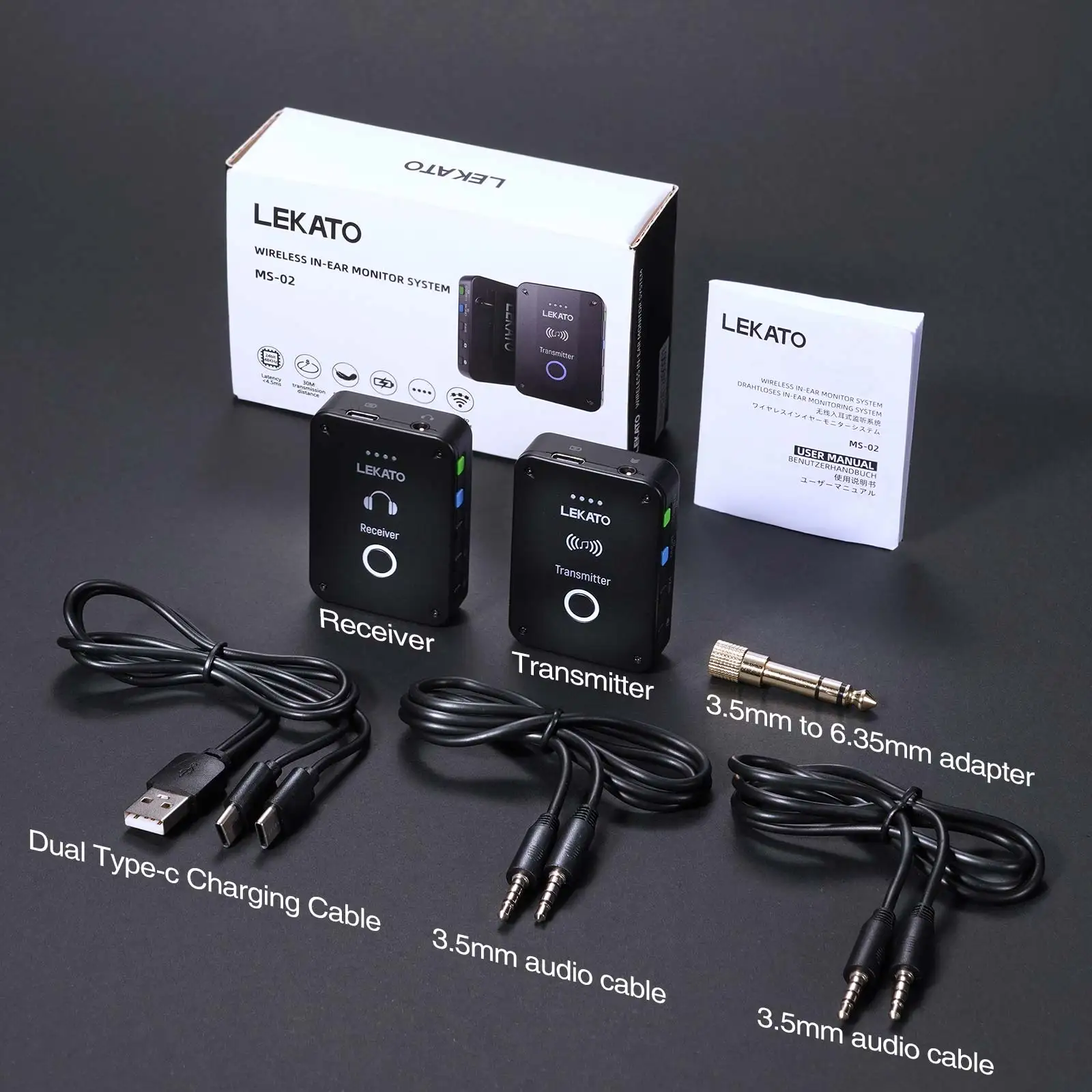In Ear Monitor Iem - Lekato Ms-02 Bezprzewodowy system Iem -