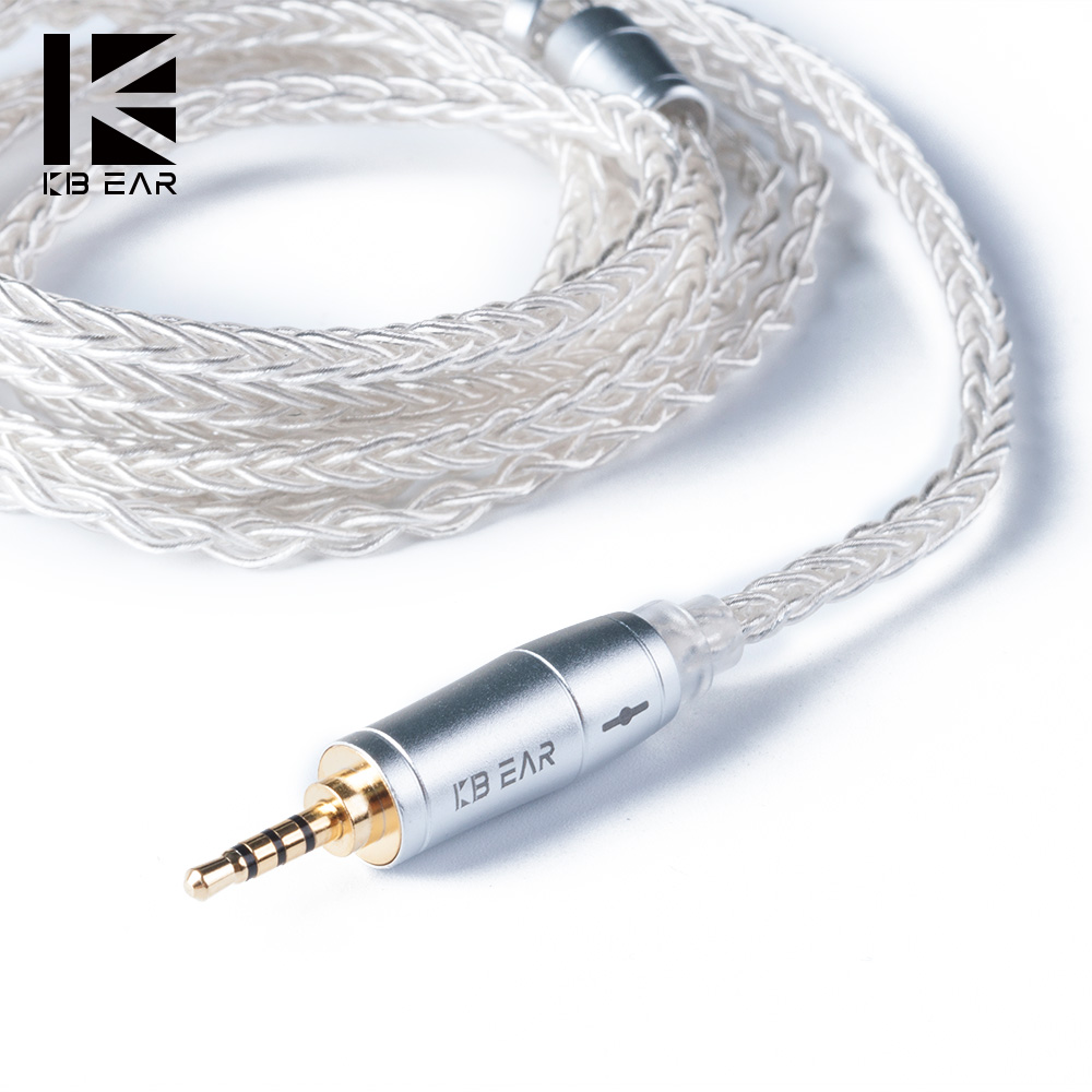 In Ear Monitor Iem - KBEAR 8-rdzeniowy ulepszony srebrny przewodowy kabel