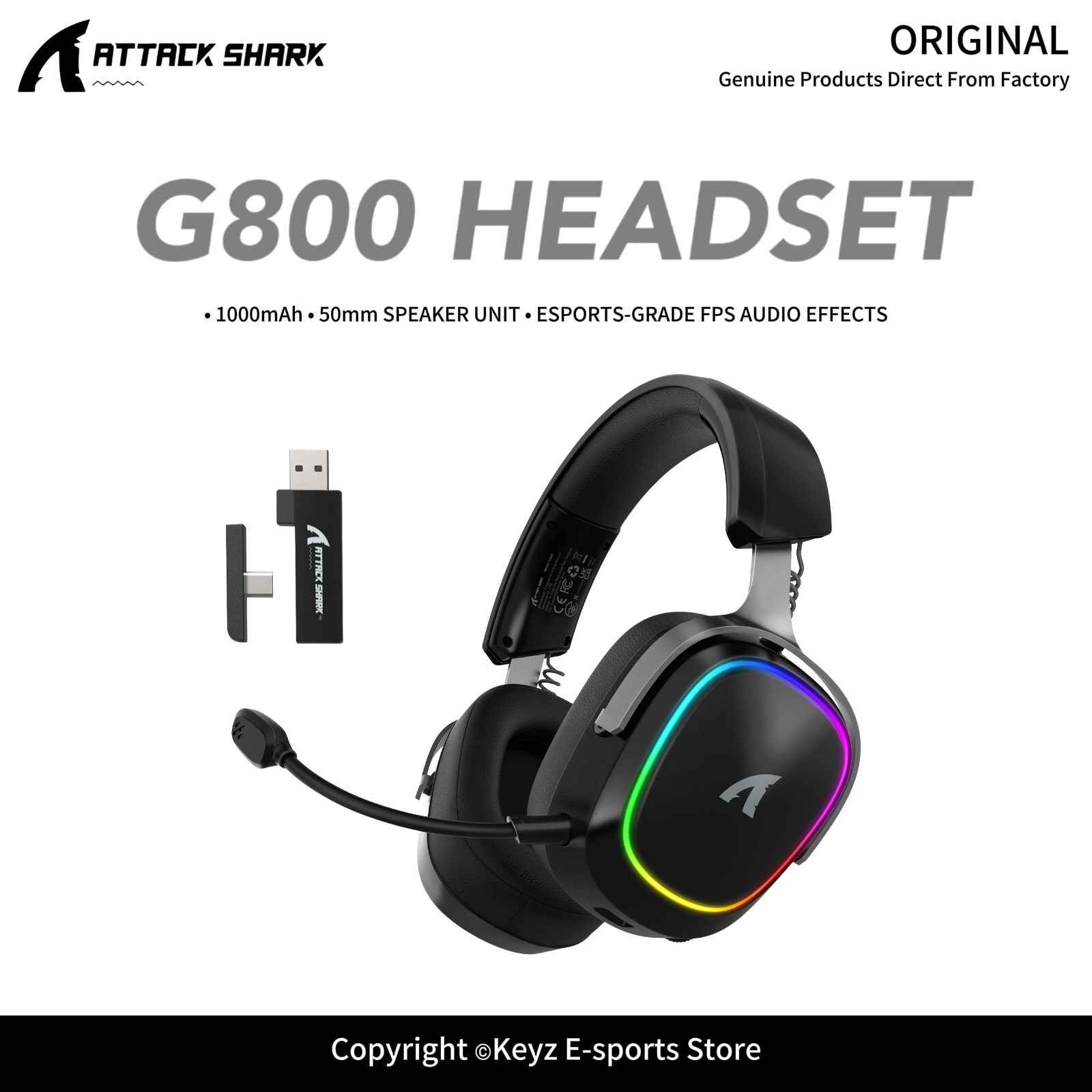 ATTACK SHARK G800 Bezprzewodow – Gaming Headset Rgb recenzja i cena